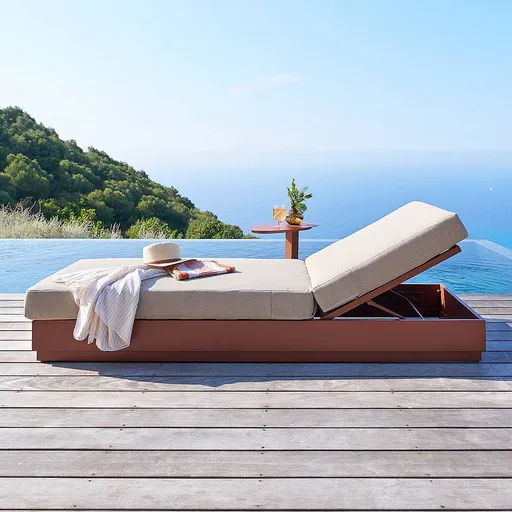 DEOKORK Hliníkové lehátko MADRID (mahagón)