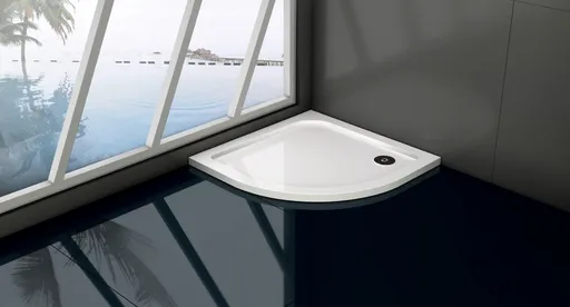 OLSEN SPA - Štvrťkruhová mramorová sprchová vanička VENETS R550 - Rozmer A - 90, Rozmer B - 90 VANKCTVRT90