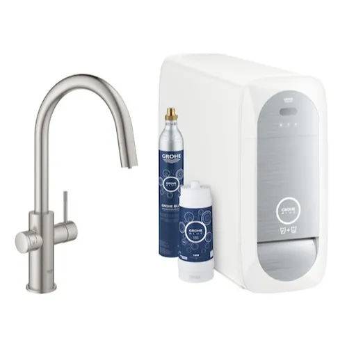 Grohe Blue Home drezová batéria s vyťahovacou sprškou supersteel 31541dc0 G31541DC0