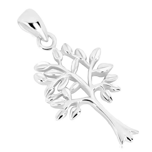 Prívesok - strom života, úzky kmeň s rozvetvenou korunou, striebro 925