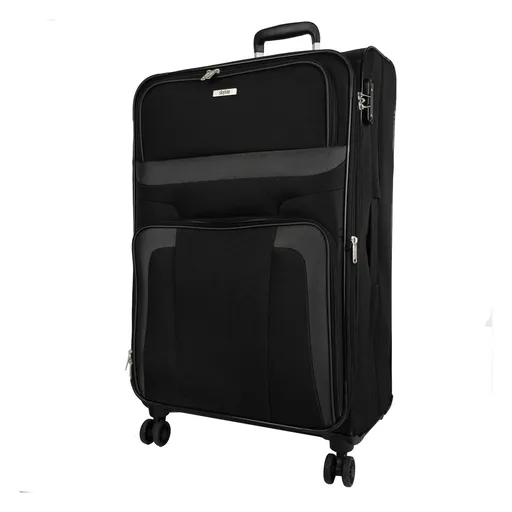 Veľký textilný kufor na kolieskach Skyline Orlando 4w L Black