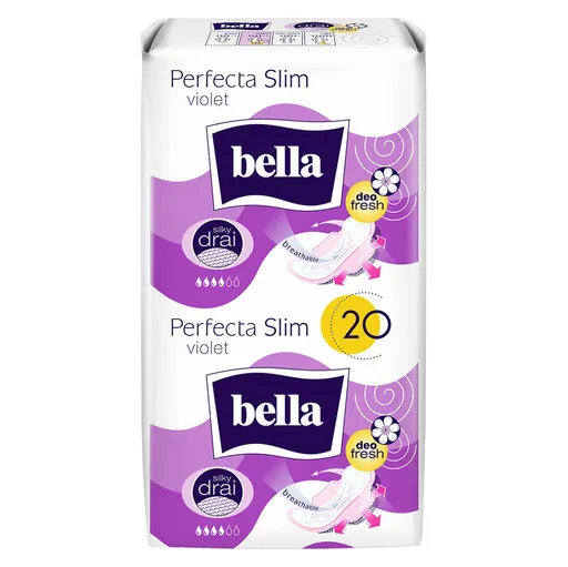 BELLA Perfecta Slim Violet Hygienické vložky s krídielkami 20 ks