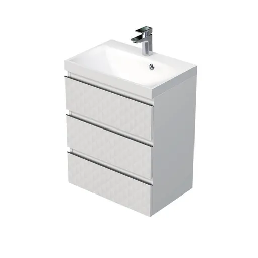 Kúpeľňová skrinka s umývadlom SAT Cube Way 60x71x40 cm biela mat CUBE3D603ZB