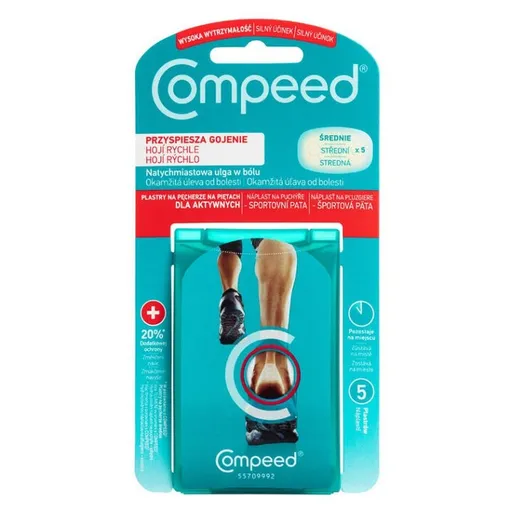 COMPEED Náplasť na pľuzgiere športová päta 5 kusov