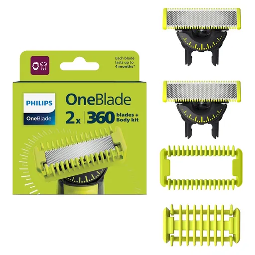 PHILIPS Oneblade 360 ​​QP624/50 náhradné hlavice a body kit 2 kusy