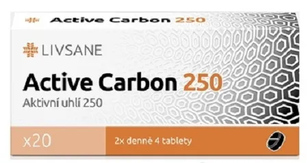 Livsane Active Carbon 250 20 tabliet