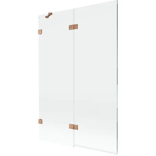 MEXEN/S - Lunar vaňová zástena 2-krídlová ľavá 120 x 150, transparent, meď kartáčovaná 897-120-100-65-00-L