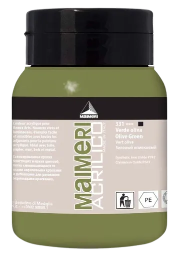 MAIMERI ACRILICO - Akrylové farby 331 - olive green, 0,5 L