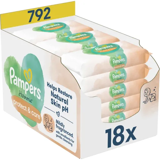 Pampers Harmonie Protect&Care vlhčené čistiace obrúsky pre deti s nechtíkom lekárskym 792 ks