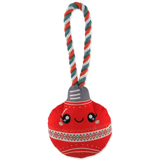 Hračka Dog Fantasy Winter Tale ozdoba vianočná pískacia, červená 30cm