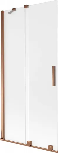 MEXEN/S - Velar dvojkrídlová posuvná vaňová zástena 90 x 150, dekor, ružové zlato 896-090-000-31-60