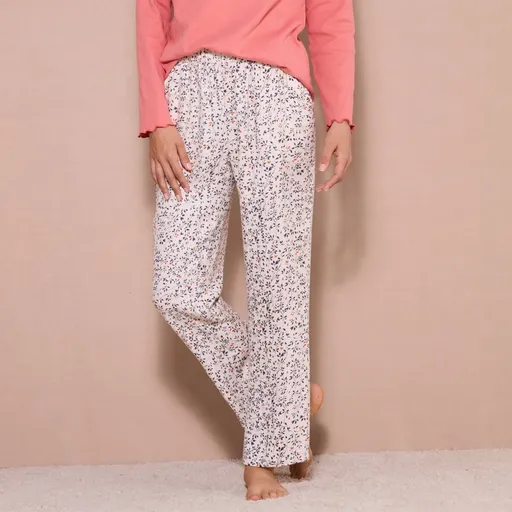 Pyžamové nohavice s potlačou rastlín
