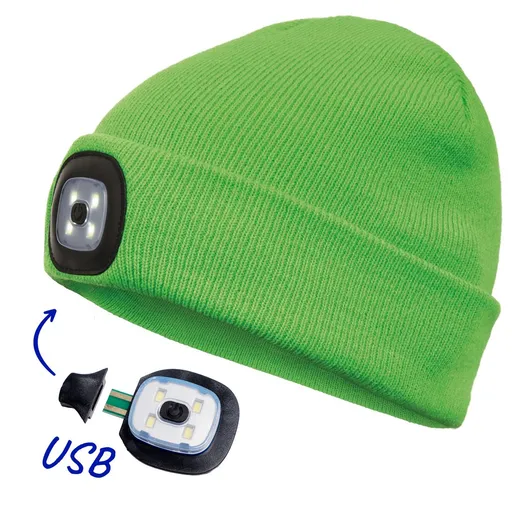 Cerva Čiapka so svetlom DEEL LED - Limetková