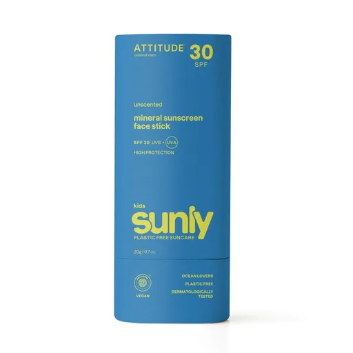 ATTITUDE Detský 100% minerálny opaľovací krém (SPF 30) bez vône 75 g