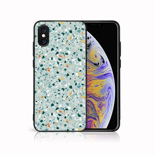 MY ART Ochranný kryt pre Apple iPhone X / XS BLUE TERRAZZO (164)