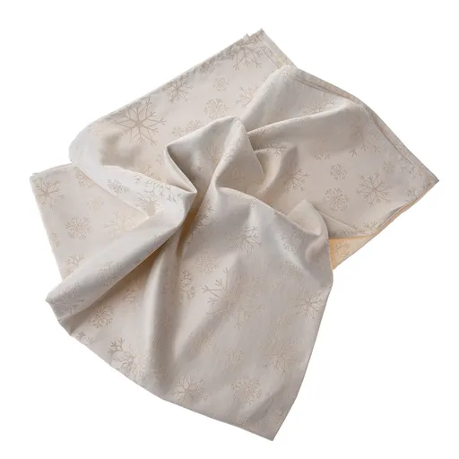 Vianočný Obrus ​​vodeodolný Vločky zlatá, 140 x 140 cm