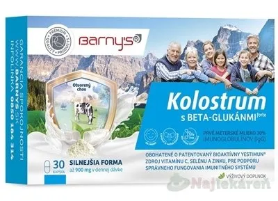 Barny's Kolostrum s beta-glukánmi 30 kapsúl