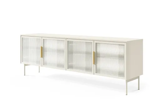 ArtLas Tv stolík NAIRE 4D s LED osvetlením | cashmere