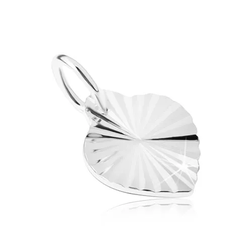 Prívesok zo striebra 925 - lesklý lístoček so zárezmi, slnečné lúče