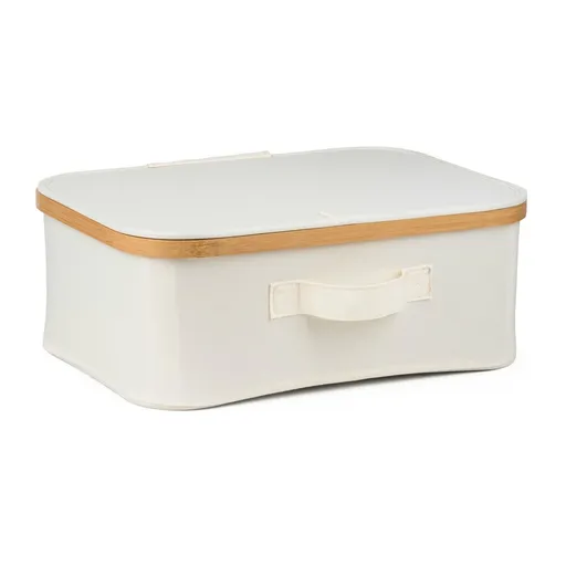 Úložný box G21 40 x 30 x 15 cm, bambusový s vekom, béžový