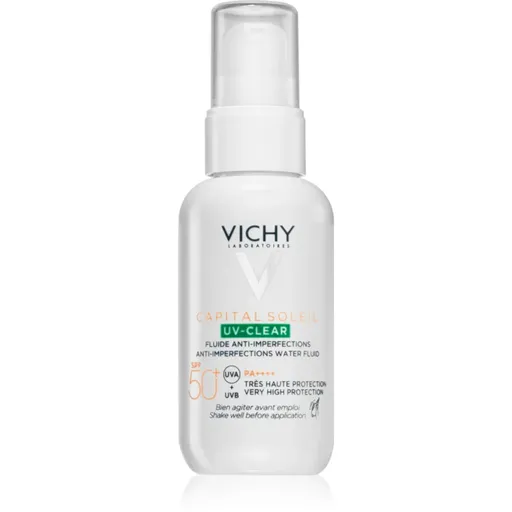 Vichy Capital Soleil UV-Clear protivrásková starostlivosť pre mastnú pleť so sklonom k akné SPF 50+ 40 ml