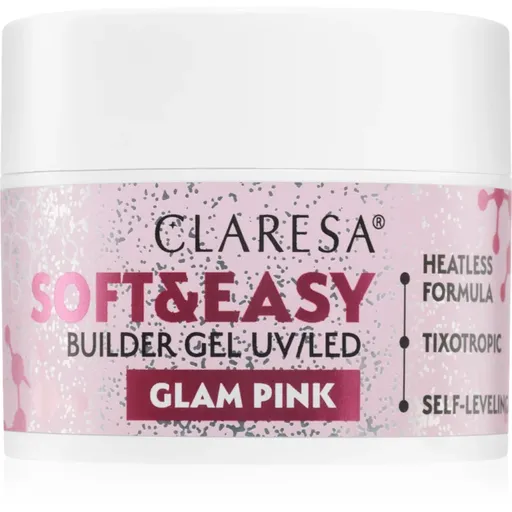 Claresa Soft&Easy Builder Gel podkladový gél na nechty odtieň Glam Pink 45 g