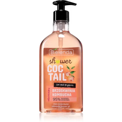 Bielenda Shower Coctail Peach + Kombucha osviežujúci sprchový gél s regeneračným účinkom 400 ml