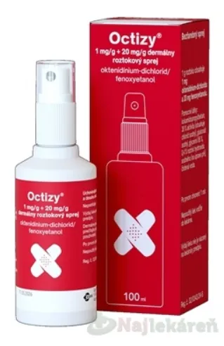 Octizy 1 mg/g + 20 mg/g dermálny roztokový sprej aer deo 100ml