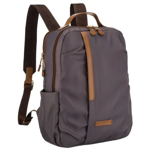 Dámsky sivý batoh z nylonu s uchytením na kufor – Peterson