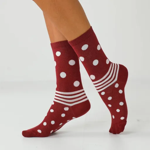 Súprava 4 párov ponožiek jednofarebných a s bodkami