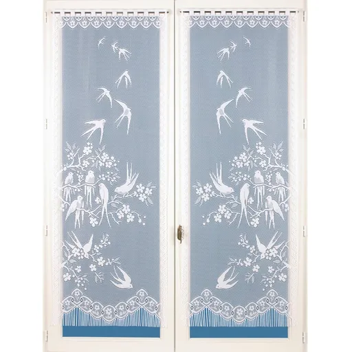 Rovná záclona s motívom lastovičiek, 1 pár