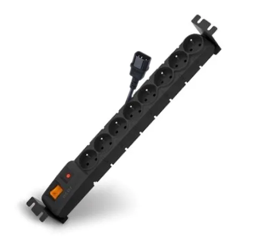 DATACOM ACAR 19" Rozvodný panel 8x230V 1,5 U CZ 3m kábel IEC čierny