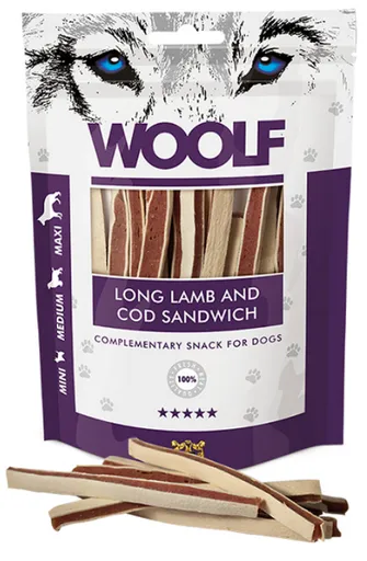 WOOLF soft lamb and cod sandwich long 100 g