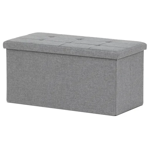 Taburet s úložným priestorom, sivá, 76 x 37 x 37 cm