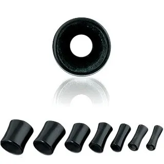 Tunnel do ucha - čierny, sedlový, mramorový - Hrúbka: 10 mm