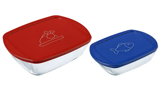 Súprava sklenených dóz s viečkom PYREX 1200ml a 2500ml