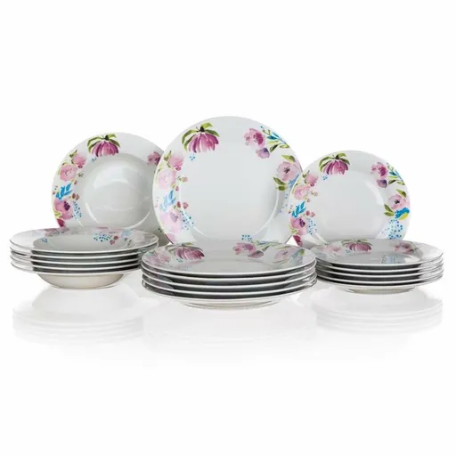 Banquet 18-dielna jedálenská súprava Pink Flowers