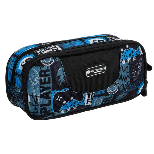 Školský polyesterový peračník s herným motívom – dvojkomorový, štýlový pre hráčov