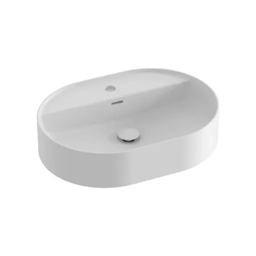 Umývadlo na dosku Ravak Ceramic Slim 55x40 cm bílá matná mat otvor pre batériu uprostred XJX0E155001