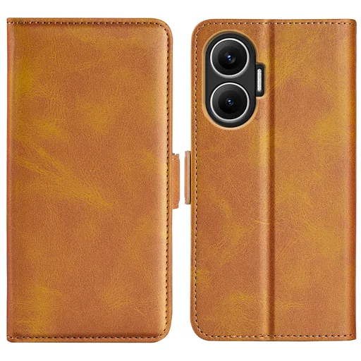 SIDE Peňaženkové puzdro pre Xiaomi Poco F7 svetlohnedé