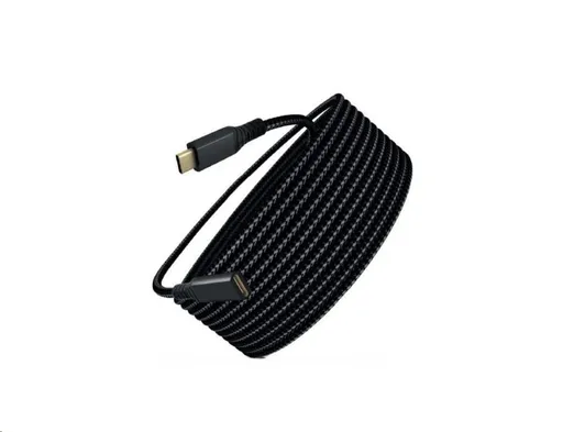 WG - Predlžovací kábel USB-C (male) na USB-C (female), 2 metre, nylonový oplet, čierna
