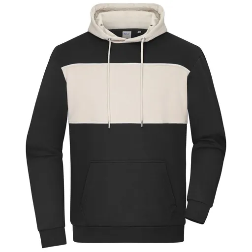 James & Nicholson (Daiber) Mikina s kontrastným pásikom 8051 - Čierna / pieskovcová | L