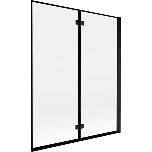 MEXEN - MIST vaňová zástena 140x150 cm 6mm 2-s, čierna, okraj, pravá 8A9-140-002-70-70-P