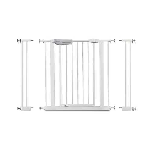 Babify Bezpečnostná zábrana pre deti, biela, univerzálna od 65 do 95 cm, s 2 nadstavcami a sadou na zábradlie