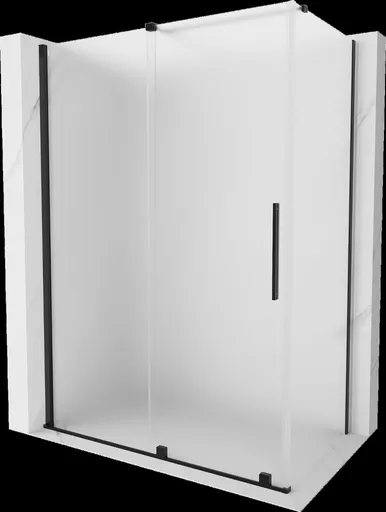 MEXEN/S - Velár sprchovací kút, posuvné dvere 130 x 70, dekor, čierna 871-130-070-31-70