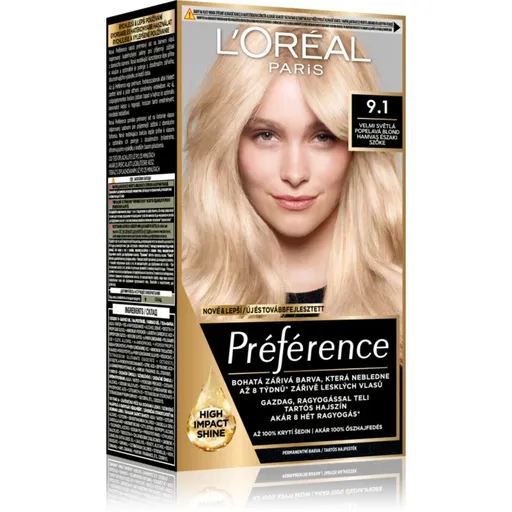 L’Oréal Paris Préférence farba na vlasy odtieň 9.1 Viking Light Ash Blonde 1 ks