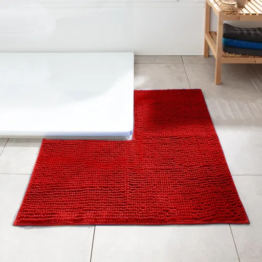 Die moderne Hausfrau Koupelnová předložka SUPER-SOFT, rohová, červená