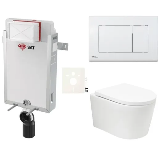 Závesný wc set SAT BREVIS na zamurovanie vírové splachování SIKOSZBRTOR20