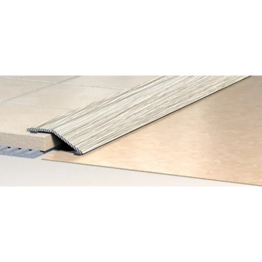 Lišta prechodová "zkosená" Havos, hliník, dĺžka 90 cm, výška hrany 8 mm, LPZ3DBI90