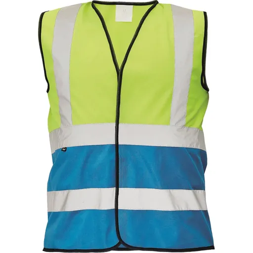 Cerva Reflexná vesta LYNX DUO - Žltá / kráľovská modrá | 3XL